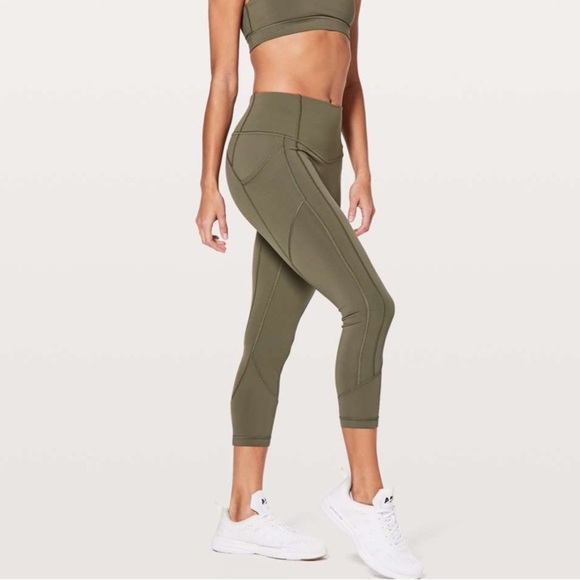 Lululemon All The Right Places Crop Leggings in Army Green - Picture 7 of 8